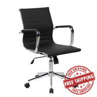 Techni Mobili RTA-4602-BK Modern Medium Back Executive Office Chair, Black